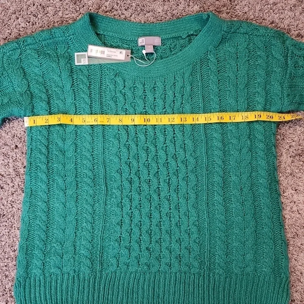 NWT JCP Green Wool Blend Crew Neck Sweater Size Small
